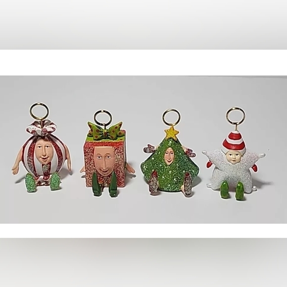 Set of 4 Dept. 56 Christmas Kringles Placecard Holders - 4 Different Designs - Picture 16 of 16